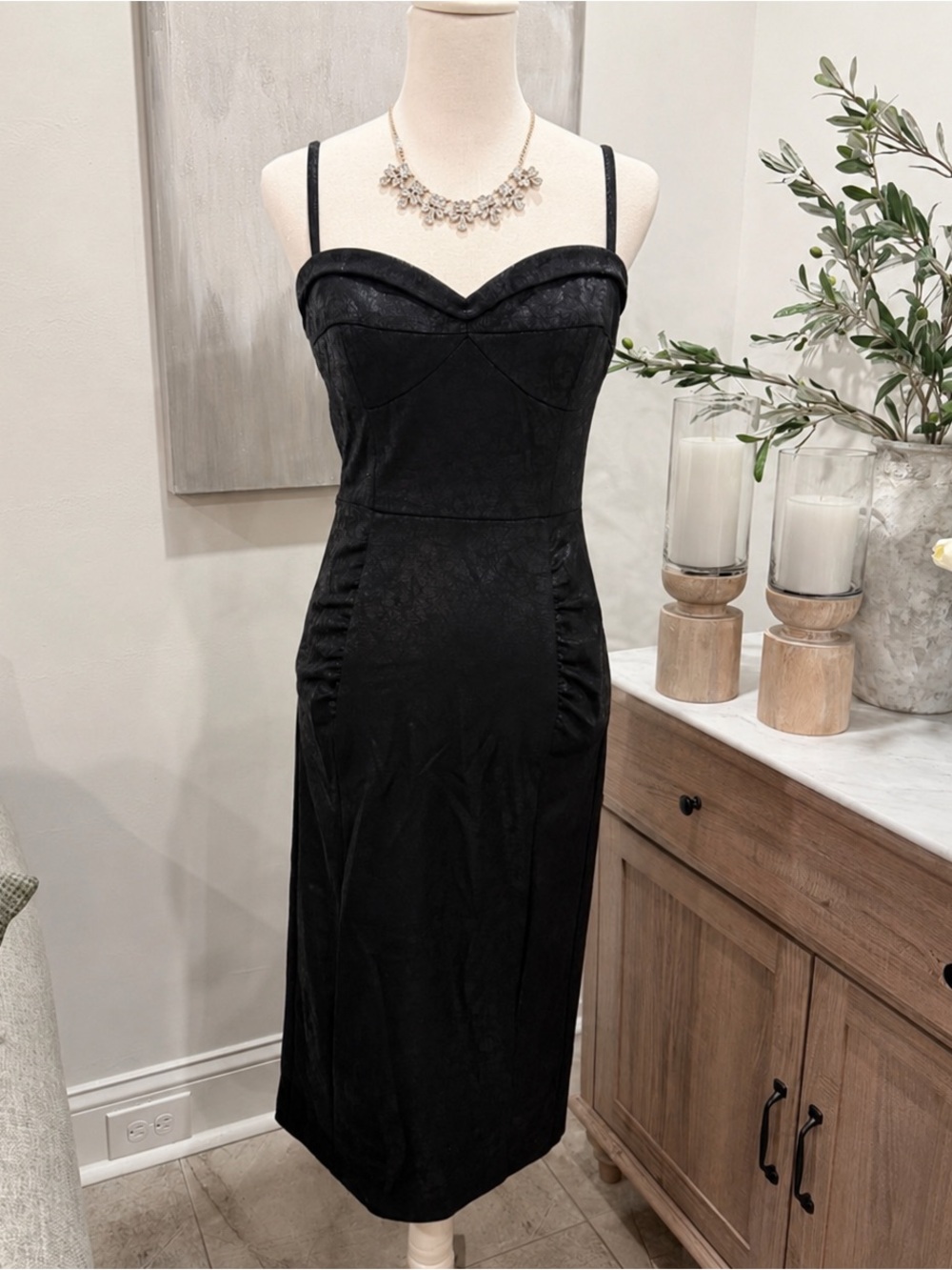 STOP STARING! Black Faux Leather Dress
